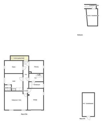 Grundrisse KG: Haus #15a, Nebengebäude und #15