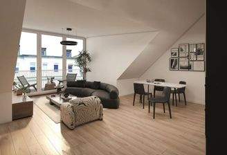 Wohnzimmer mit Küche