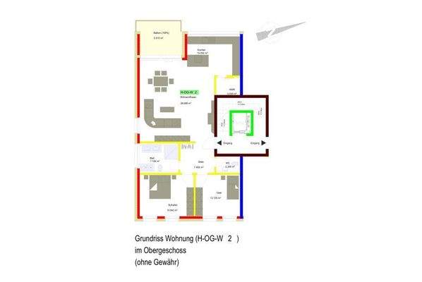 Grundriss-Darstellung Wohnung WH-H-2 (ohne Gewähr)