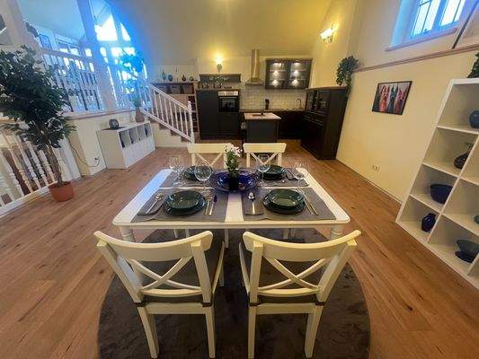 Blick Ebene 1 Essen/Küche Galeriewohung