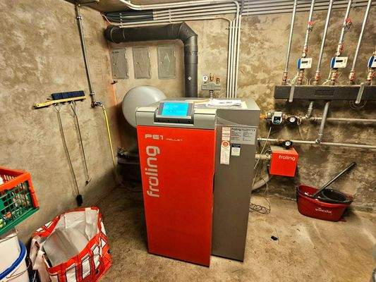 Pelletsheizung im Keller