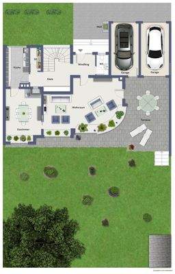 Grundriss beispielmöbliert EG