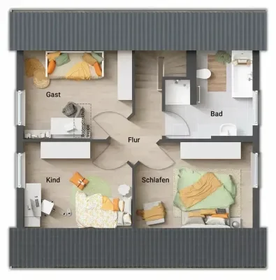 Einfamilienhaus Raumwunder 100 Grundriss Dachgesch