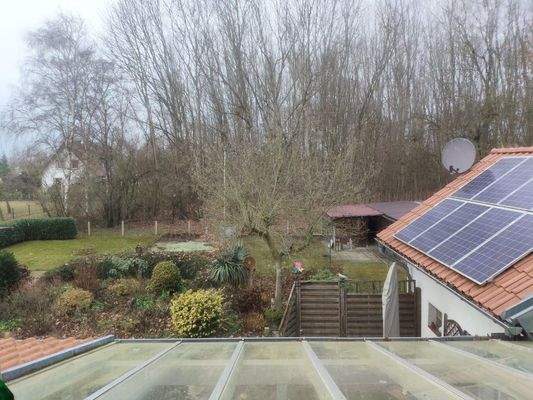 Blick auf Garten vom OG