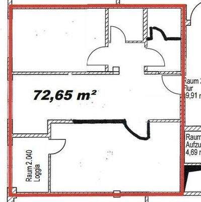 GR  1 OG Teilfläche 72 m²