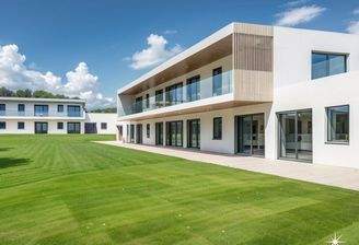 Südansicht Haus A und Ostansicht Haus B.