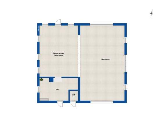 Grundriss Schuppen und Ausbau