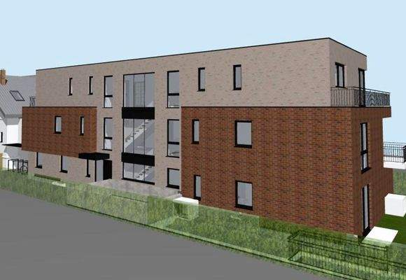 Visualisierung der Fassade mit Treppenhaus