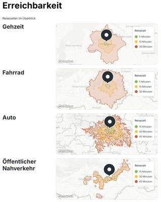 Erreichbarkeitskarte