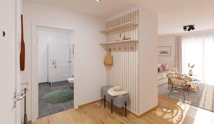 Praktischer Eingangsbereich