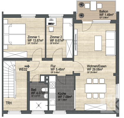 Grundriss Obergeschoss