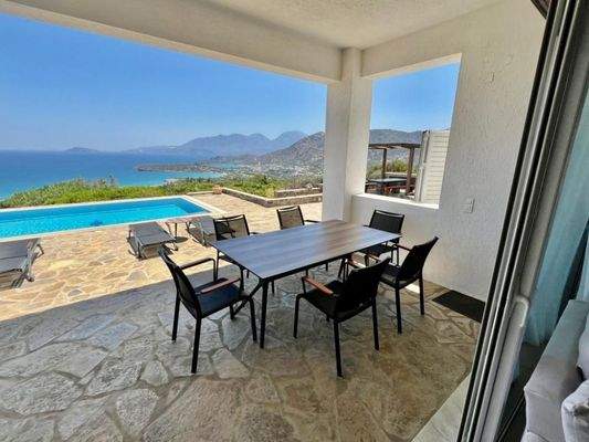 MIT VIDEO! Kreta, Kalo Chorio: Elegante freistehende Villa mit Meerblick zu verkaufen