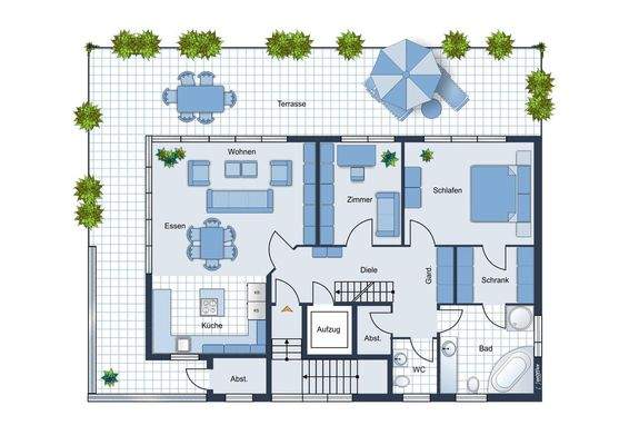 Penthouse im 2. Obergeschoss