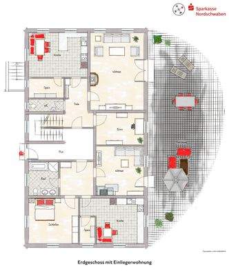 Erdgeschoss mit Einliegerwohnung