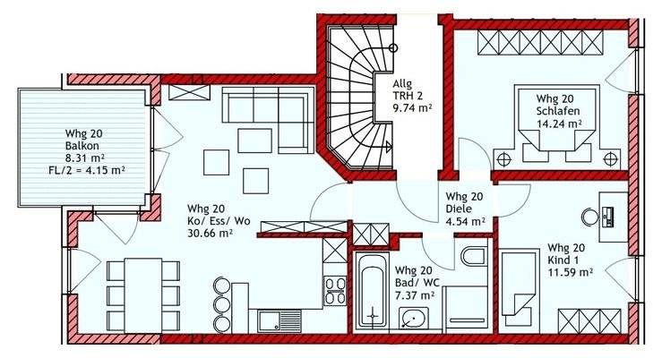 Grundriss Wohnung 20