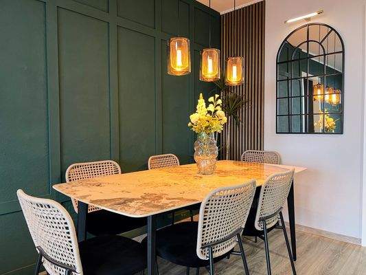 Essbereich im Wohnzimmer