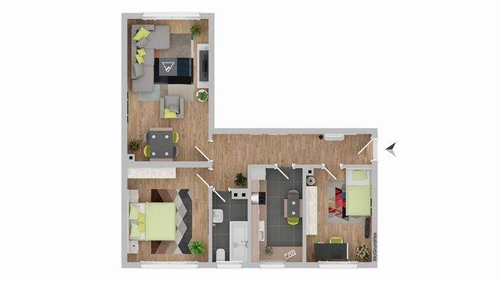 Beispielhaft möbliert