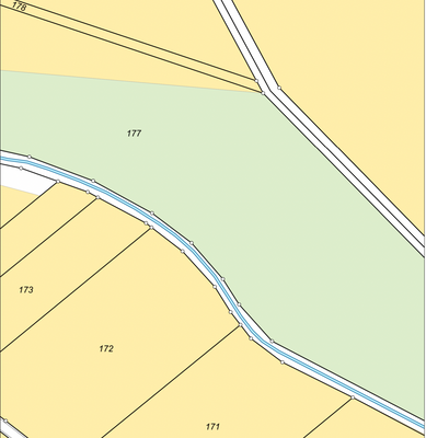 Flurstück Nr. 177, Auszug aus amtlichen Lageplan