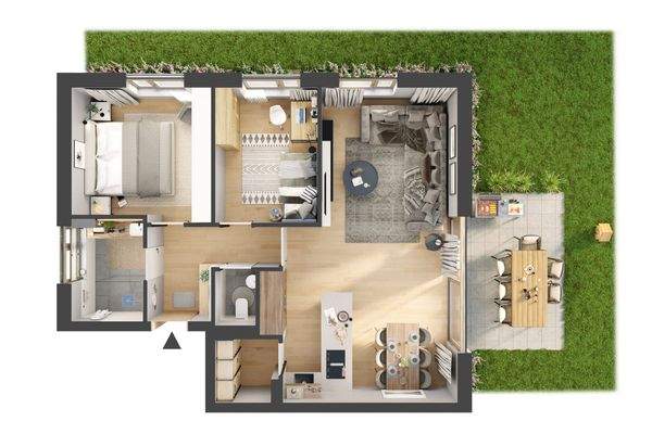 3-D Grundriss möbliert