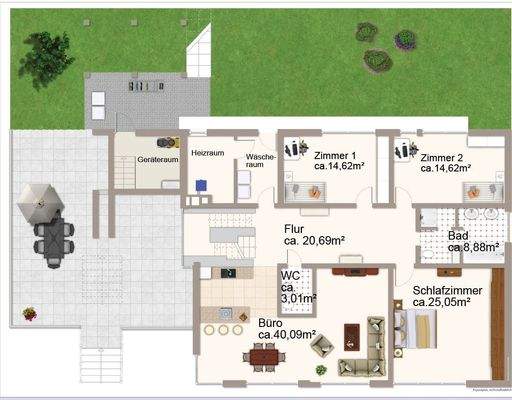 Grundriss Souterrain nach Umbau