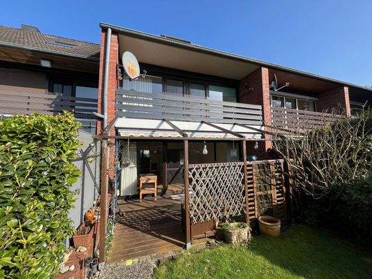 Der Balkon ist gleichzeitig Terrassenüberdachung