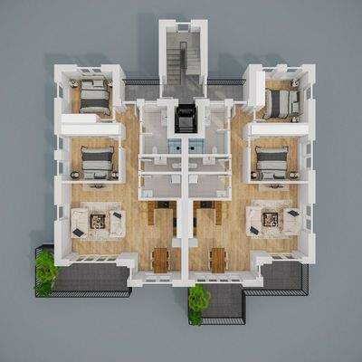 Grundriss Visualisierung Erdgeschoss