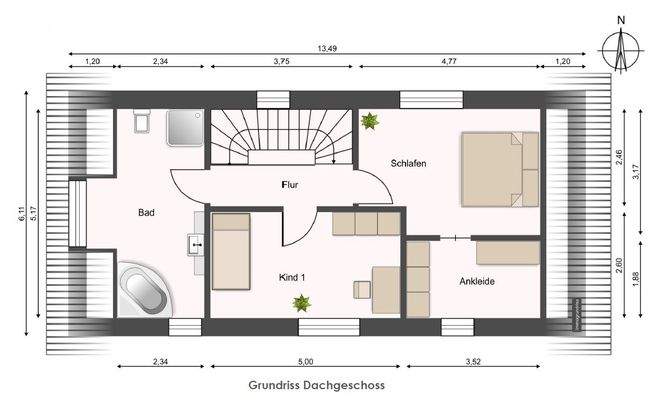 EFH Grundriss Dachgeschoss