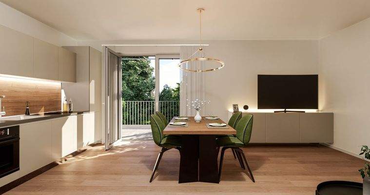 Beispielbild Wohn-/Ess- und Kochbereich