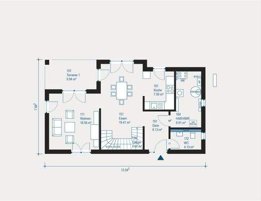 Moderne Familienvilla Grundriss