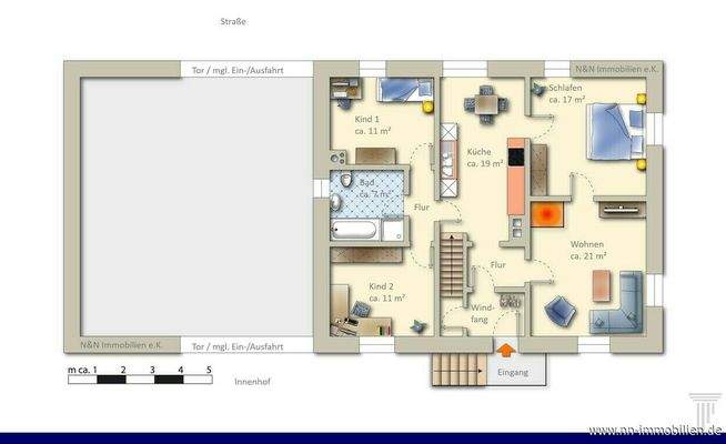 Whg-Nr. 1 - Grundriss-Skizze-visualisiert