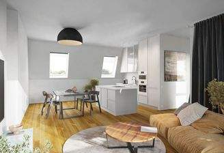 Offener Wohn-, Koch und Essbereich