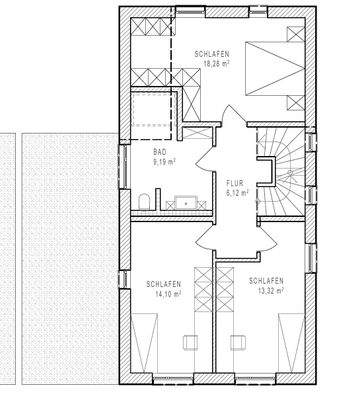 Grundriss Obergeschoss Haus 1