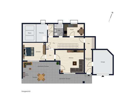 Grundriss HG mit Garage