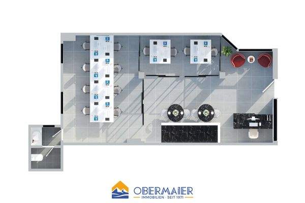 3D Grundriss_Büro_TopView
