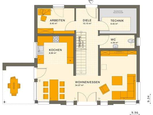 Gestaltungsbeispiel Grundriss EG