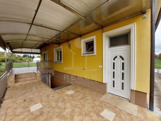 Die überdachte Terrasse