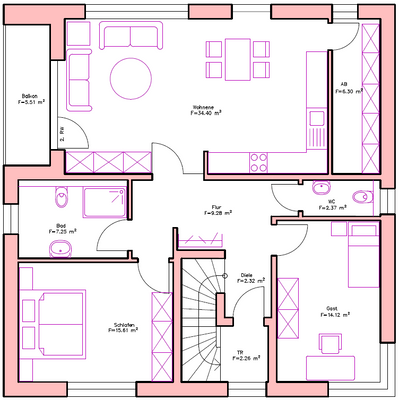 Grundriss Obergeschoss
