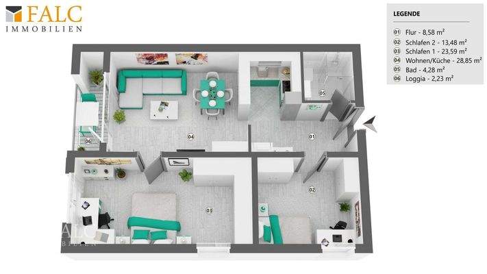  Grundriss - Wohnung 57