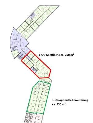 1. OG mit ca. 250 m² + Erweiterungsmöglichkeit