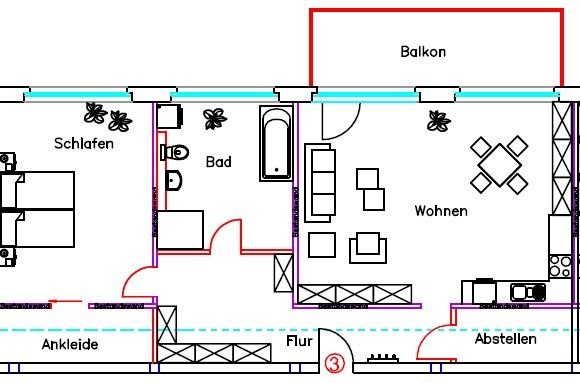 Grundriss 2-Raum