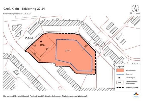 Taklerring Lageplan mit Darstellung der Baufelder