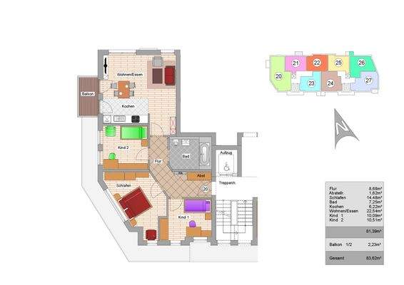 Grundriss - Wohnung 20