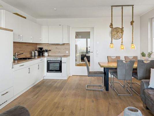 Blick in die offene Küche 