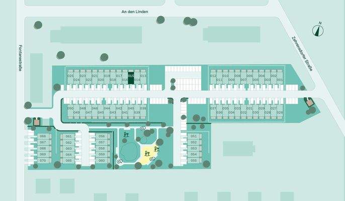 Lage des Reihenhaus im Quartier