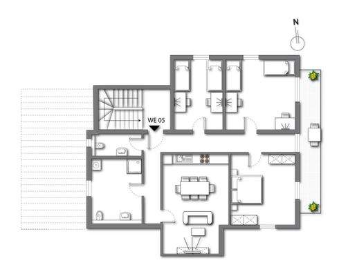 W05 - Obergeschoss (kein Maßstab - Details können abweichen)