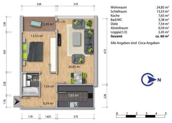 Grundriss Bsp. Möblierung