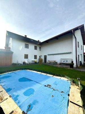 Ansicht Haus - Fundament Pool