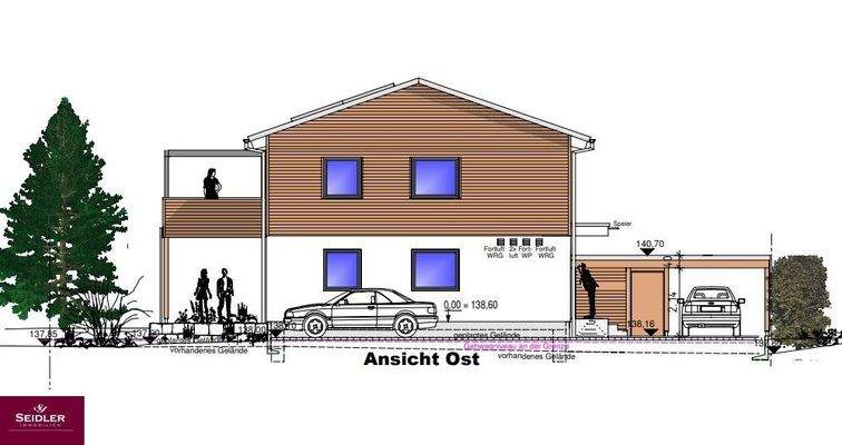 Ostansicht des Hauses