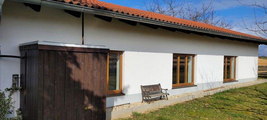 Südseite der Doppelgarage