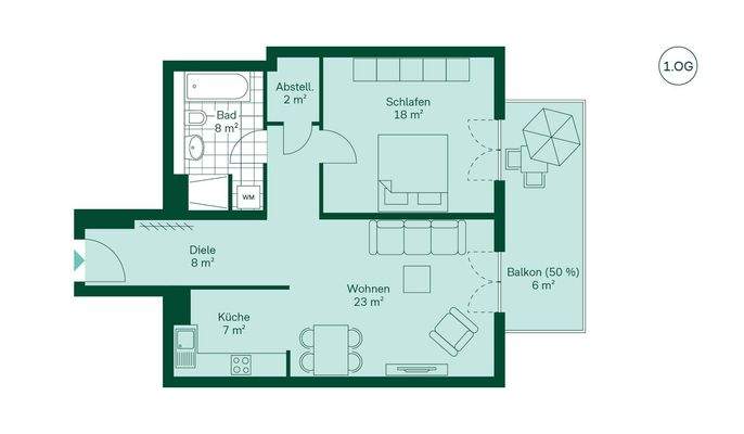 Komfortabler Grundriss